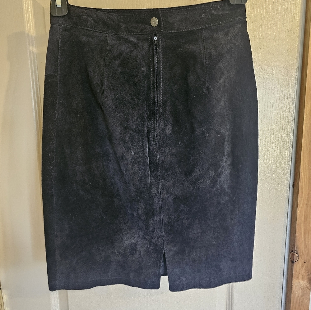 Vintage Leather Tube Shaped Womens Skirt Size 9/10 By Paris Sport Club - Picture 4 of 7